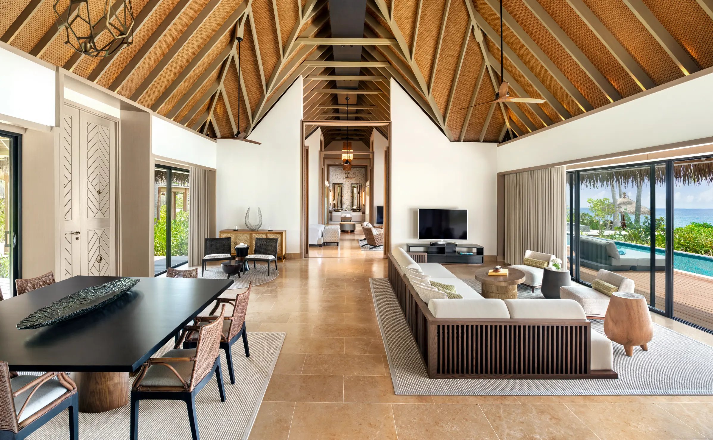 Three Bedroom Grand Beach Villa with Pool at Waldorf Astoria Maldives Ithaafushi, view 3